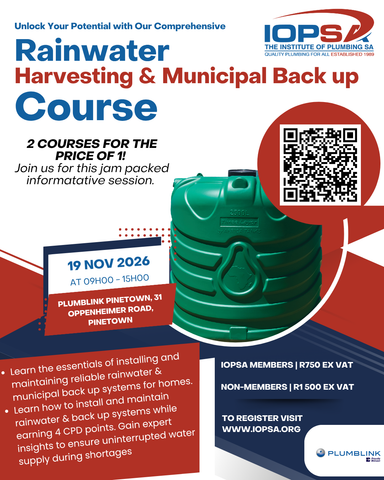 KZN - Rainwater Harvesting & Portable back up Course - 19 November 2026